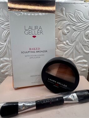 Laura geller baked sculpting bronzer w/ dbl ended applicator ‘medium tan’